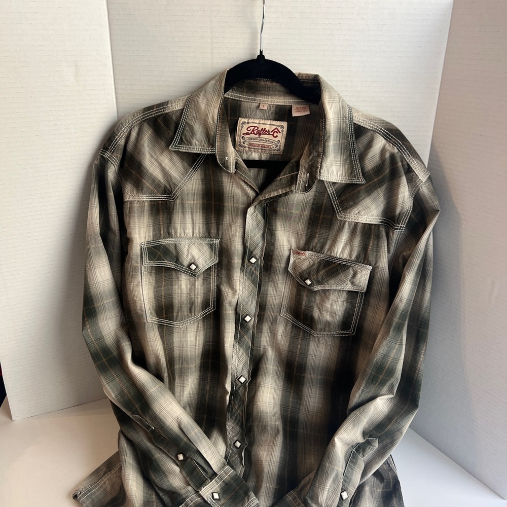 Men's Green Plaid Cowboy Classic Button Down Shirt